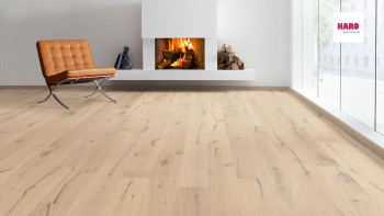 Haro Parquet Flooring - Serie 3500 2V naturaLin plus Oak puro white Alabama (537348)