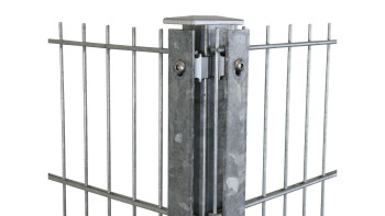 Corner post type F Hot-dip galvanised for double bar fence - fence height 630 mm