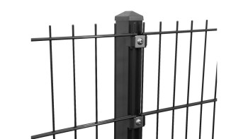 Fence post type P anthracite for double bar fence - fence height 1430 mm