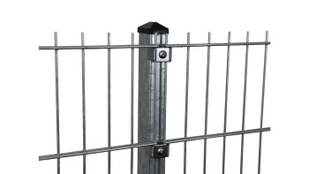 Fence post type P Hot-dip galvanised for double bar fence - fence height 630 mm