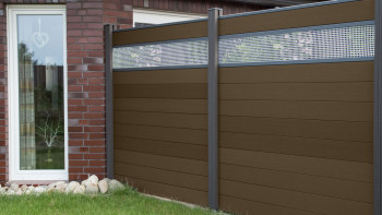 planeo Solid - garden fence design panel Alu30 Terra