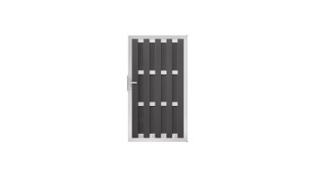 planeo prefabricated fence gate DIN right anthracite 100 x 180 x 4.0cm - frame silver