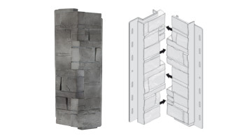 planeo facade corners laminated stone basalt - 406 x 149 mm