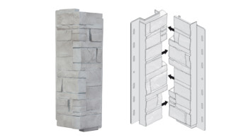 planeo façade corners layered stone travertine - 406 x 149 mm