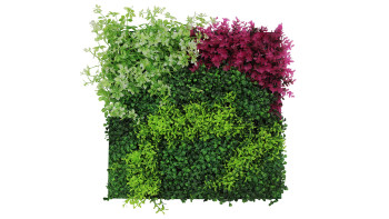 planeo acoustic panel - MixWall Leaf Mood Pink Mixed Flora 52 x 52 cm | artificial plant (PLMW-92111)