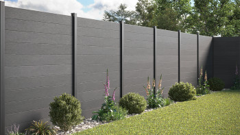 planeo Solid - garden fence square anthracite grey