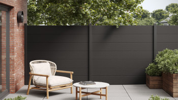 planeo Solid Grande - Plug-in fence Black co-ex