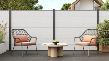 planeo Solid Grande - plug-in fence Standard BiColor White