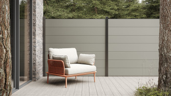 planeo Solid Grande - plug-in fence grey