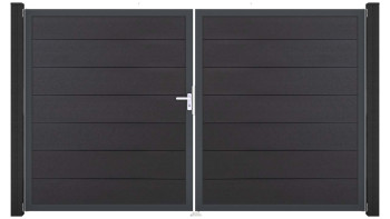 planeo Gardence Grande BPC door - DIN left 2-leaf anthracite grey with anthracite aluminium frame