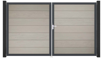 planeo Gardence Grande BPC door - DIN right 2-leaf bi-colour sand with anthracite aluminium frame