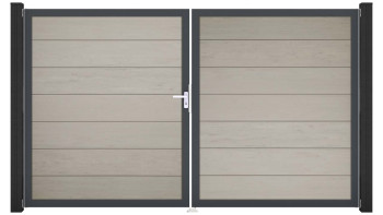 planeo Gardence Grande BPC door - DIN left 2-leaf Bi-Color Sand with anthracite aluminium frame