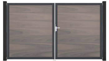 planeo Gardence Grande BPC door - DIN right 2-leaf Bi-Color co-ex with anthracite aluminium frame