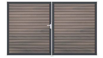 planeo Gardence Rhombus door - DIN left 2-leaf Bi-Color co-ex with anthracite aluminium frame