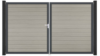 planeo Gardence BPC door - DIN right 2-leaf Bi-Color Sand with anthracite aluminium frame