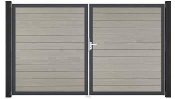 planeo Gardence BPC door - DIN left 2-leaf Bi-Color Sand with anthracite aluminium frame