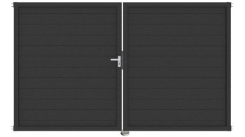 planeo Gardence aluminium door - DIN left 2-leaf anthracite with anthracite aluminium frame