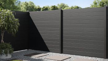 planeo Gardence aluminium garden fence - Anthracite incl. design insert of your choice 180 x 180 cm