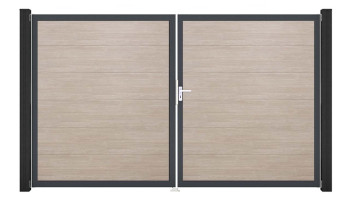 planeo Gardence PVC door - DIN right 2-leaf Sheffield Oak with anthracite aluminium frame