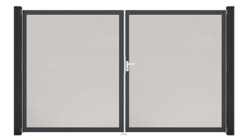 planeo Gardence PVC door - DIN right 2-leaf white with anthracite aluminium frame