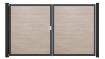 planeo Gardence PVC door - DIN left 2-leaf Sheffield Oak with anthracite aluminium frame