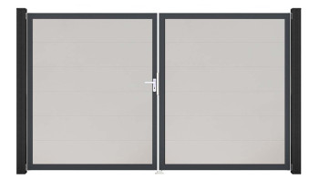 planeo Gardence PVC door - DIN left 2-leaf white with anthracite aluminium frame