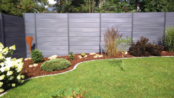 planeo Solid Grande - garden fence premium stone grey co-ex