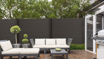 planeo Solid Grande - plug-in fence standard anthracite grey