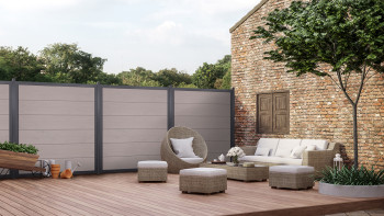 planeo Viento - garden fence square Bi-Color with aluminium frame in anthracite
