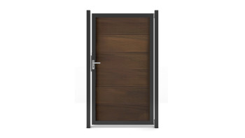 planeo Viento - universal door walnut co-extruded with aluminium frame in anthracite | DB703