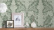 Real Flock Wallpaper Luxury wallPaper Vintage Ornaments Architects Paper Green Blue 443