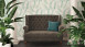 Vinyl wallpaper Four Seasons A.S. Création modern country style palm leaves green blue grey 964