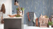 vinyl wallcovering textured wallpaper blue modern country house wood flowers & nature Il Decoro 563