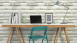 Vinyl wallpaper Il Decoro A.S. Création country style wood wall blue brown white 571