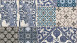 Vinyl wallpaper blue vintage pictures flowers & nature ornaments Metropolitan Stories 232