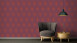 Absolutely Chic Architects Paper Retro Peacock Feathers Metallic Red Purple 715 Vinyl Wallpaper