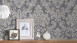 Vinyl wallpaper grey retro classic country house flowers & nature pictures Trendwall 701
