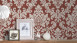 Vinyl wallpaper red retro classic country house flowers & nature pictures Trendwall 705