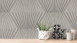 Titanium vinyl wallpaper 3 stripes classic grey 43