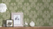 textile thread wallpaper green vintage flowers & nature tessuto 304