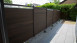 planeo Solid - garden fence design panel glass15 walnut co-ex
