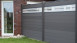 planeo Solid - garden fence design panel glass30 stone grey co-ex