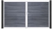 planeo Gardence Premium BPC door - DIN right 2-leaf stone grey co-ex with silver aluminium frame