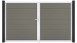 planeo Gardence Grande BPC door - DIN left 2-leaf grey with silver aluminium frame