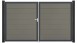 planeo Gardence Grande BPC door - DIN left 2-leaf grey with anthracite aluminium frame