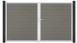 planeo Gardence BPC door - DIN right 2-leaf grey with silver aluminium frame