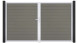 planeo Gardence BPC door - DIN left 2-leaf grey with silver aluminium frame