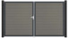 planeo Gardence BPC door - DIN left 2-leaf grey with anthracite aluminium frame