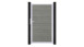 planeo Basic - PVC-Steckzaun Universaltor Grey Ash Cut mit Alu-Rahmen in Silber | EV1 100 x 180 cm