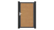 planeo Basic - PVC plug-in fence universal gate natural aspen oak with aluminium frame in anthracite | DB703 100 x 180 cm